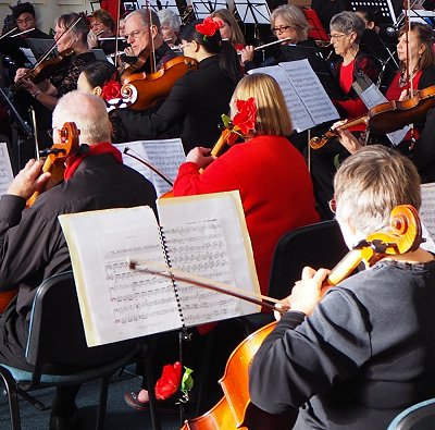 orchestra dressed for the occasion